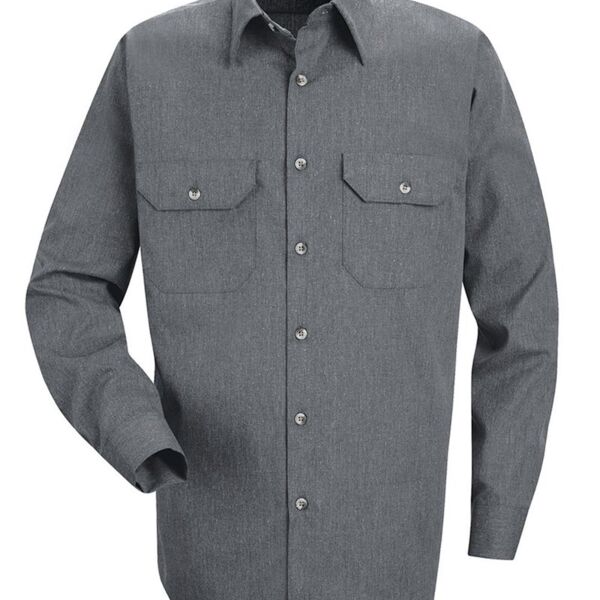 Heathered Poplin Long Sleeve Shirt Thumbnail