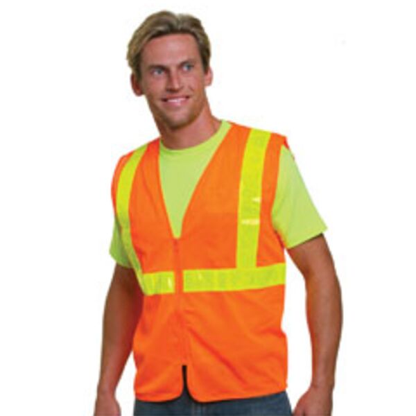 Unisex USA Made M22610/LZ, Class 2, Level 2 ANSI High Vis Mesh Safety Vest Thumbnail