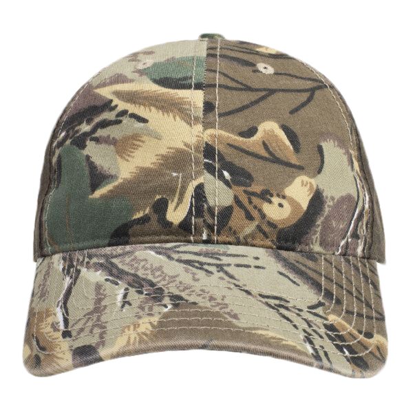 OTTO Camouflage Garment Washed Cotton Blend Twill w/ Heavy Washed PU Coated Back Six Panel Low Profile Baseball Cap Thumbnail