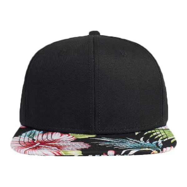 OTTO Superior Cotton Twill w/ Hawaiian Pattern Flat Bill "OTTO SNAP" Six Panel Pro Style Snapback Hat Thumbnail