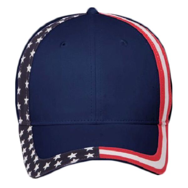 OTTO United States Flag Pattern Cotton Twill Six Panel Low Profile Baseball Cap Thumbnail