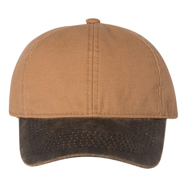 Weathered Canvas Crown with Contrast-Color Visor Cap Thumbnail