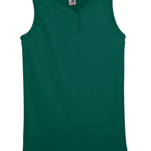 Women's Sleeveless Two Button Softball Jersey Thumbnail
