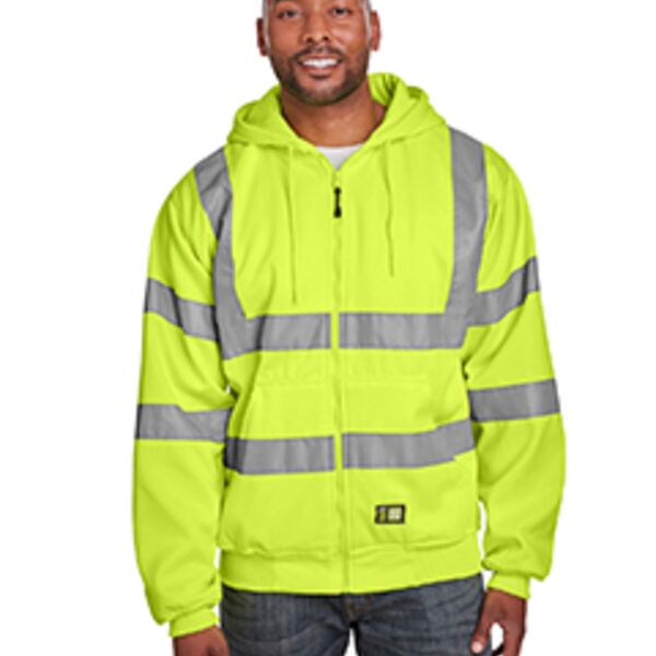 Men's Berne Hi-Vis Class 3 Lined Hooded Sweatshirt Thumbnail